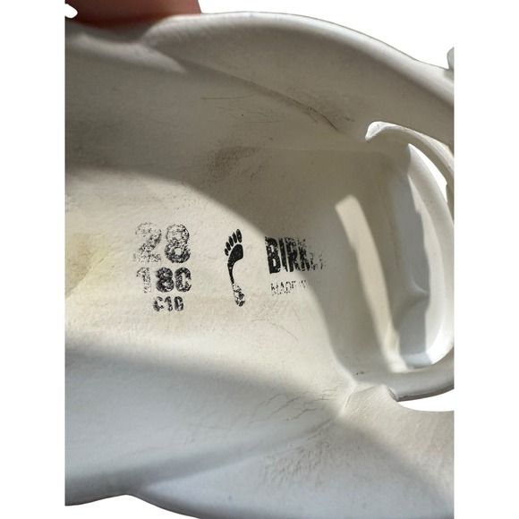 BIRKENSTOCK Arizona Kid's WHITE Eva Slides Size 28 BIRKS Rubber Sandals #S58-1 - Picture 6 of 9